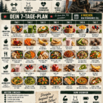 28-Tage-Ernährungsplan für Calisthenics-Challenge mit gesunden Mahlzeiten.