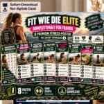 Fitness-Poster für Frauen mit 8 Trainingsplänen und Tipps für mehr Selbstbewusstsein.