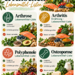 Gelenke & Knochen Lebensmittel-Listen für Arthrose, Arthritis, Polyphenole, Osteoporose.