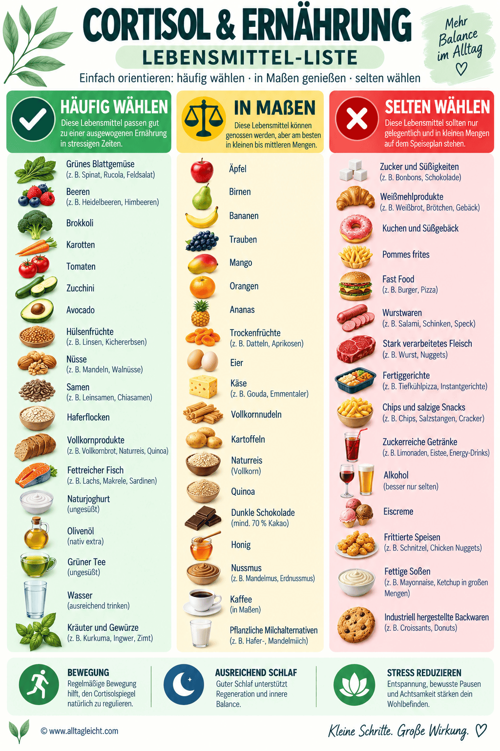 Cortisol Ernährung Lebensmittel-Liste – Übersicht bei chronischem Stress – alltagleicht.com