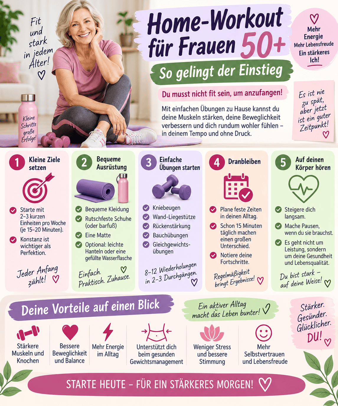 Home-Workout für Frauen 50+ – Einstieg ohne Fitnessstudio