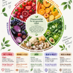 Vielfältiges Obst und Gemüse für eine gesunde Ernährung.