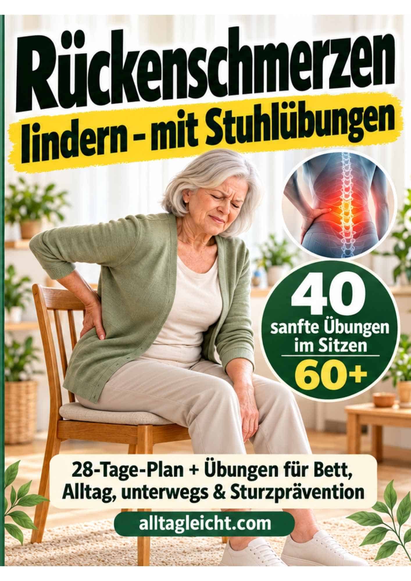 Buch Rückenschmerzen lindern mit Stuhlübungen – 40 Übungen und 28-Tage-Plan für Senioren