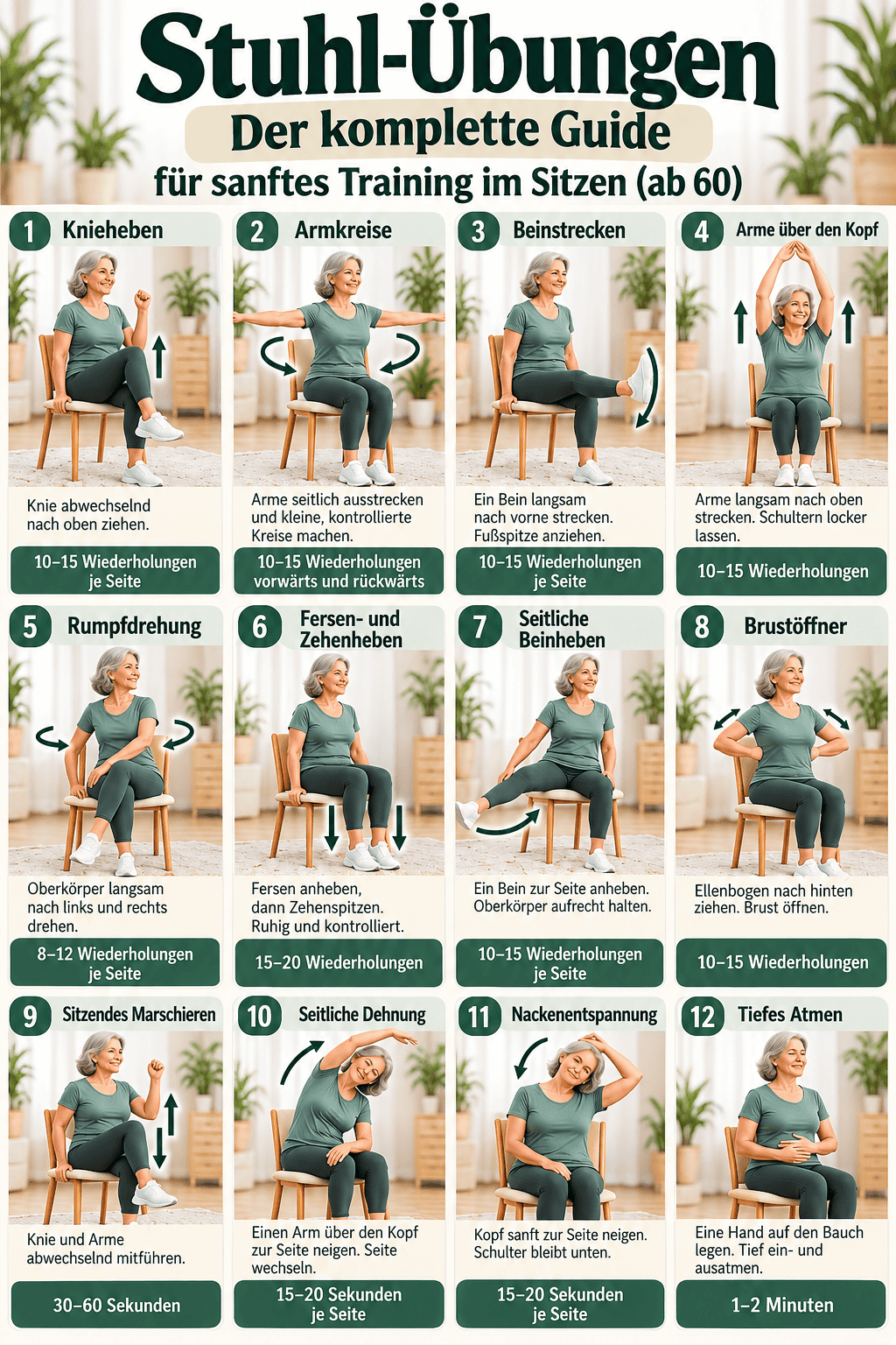 Stuhl-Übungen – Sanfter Fitnessguide für Senioren ab 60